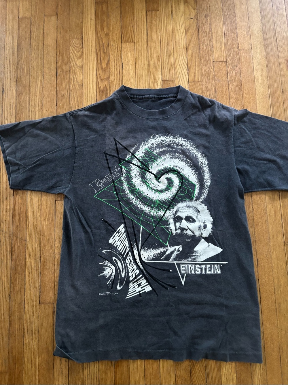 Original vintage 1990s Albert Einstein Gravity Bends Light Shirt Single Stitch